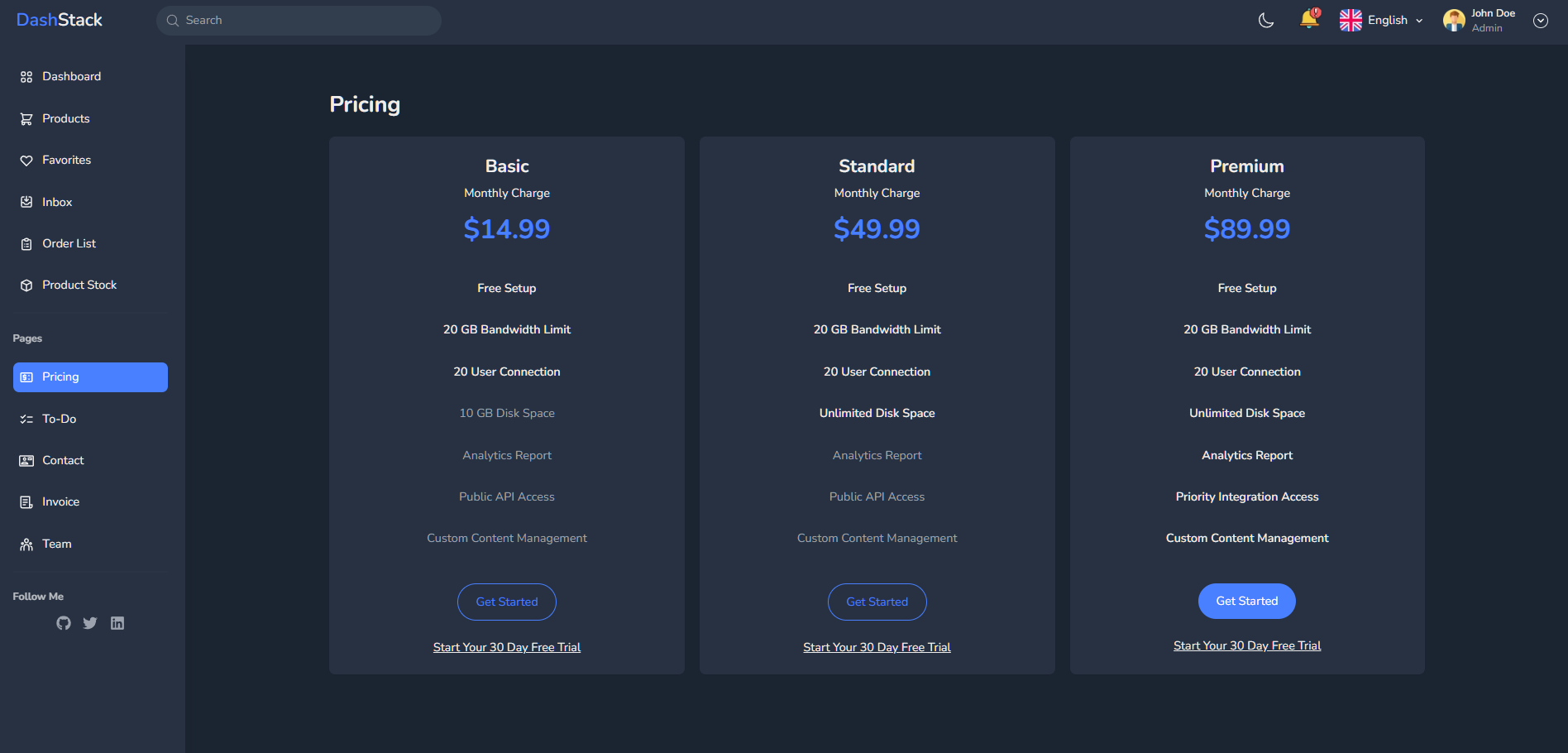 Admin Dashboard preview 3